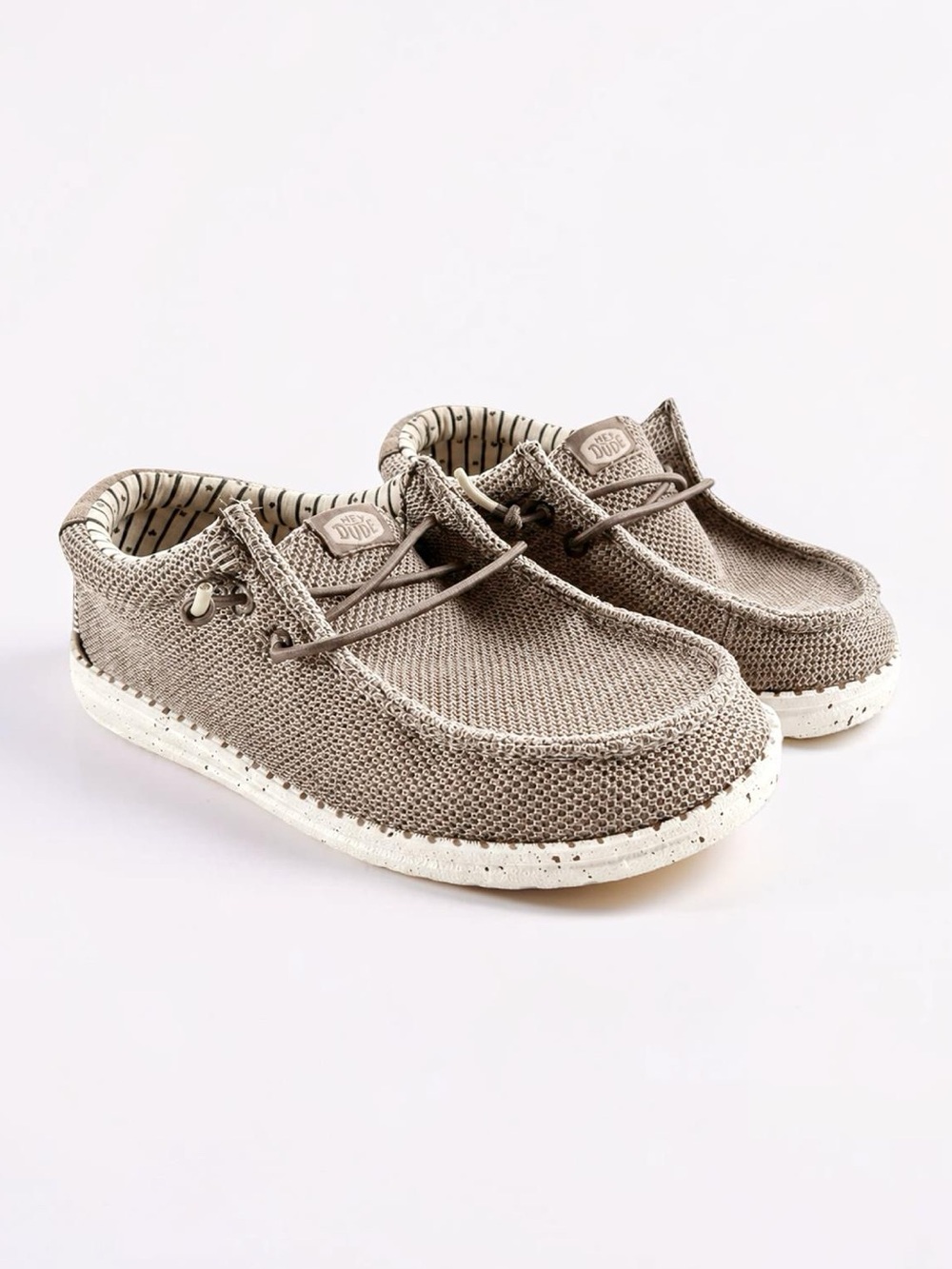 Hey Dude Wally Stretch Sox Youth J4 EU 37 Taupe Slip On Casual Comfort Shoes